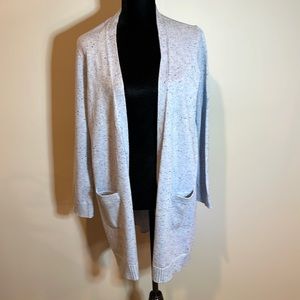 Talbots full length cotton blend sweater, size petite L, heather blue, NWOT